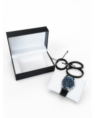 Reloj para Hombre con 3 Pulseras Negras Colombia