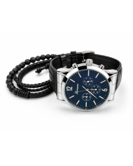 Reloj para Hombre con 3 Pulseras Negras Colombia
