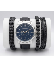 Reloj para Hombre con 3 Pulseras Negras Colombia
